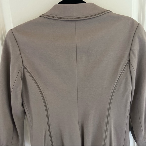 Anthropologie Yoana Baraschi Knit Silk-Lined Blazer Taupe | S - Picture 5 of 7